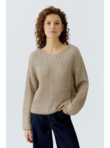 Oui Pullover in Camel/ Creme
