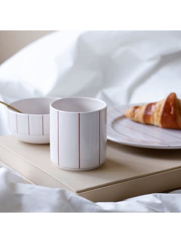 Design Letters Kubek "Pyjamas" w kolorze beżowo-czerwonym - 250 ml