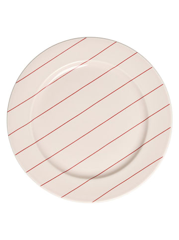 Design Letters Speiseteller ''Pyjamas'' in Beige/ Rot - Ø 22,7 cm