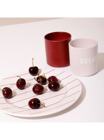 Design Letters Speiseteller ''Pyjamas'' in Beige/ Rot - Ø 22,7 cm