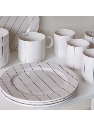 Design Letters Dinerbord ''Pyjamas'' blauw/beige - Ø 22,7 cm