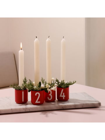 Design Letters 4er-Set: Becher in Rot - (H)6 x Ø 5,5 cm