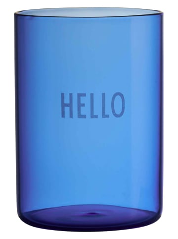 Design Letters Glas "Hello" in Blau - 350 ml