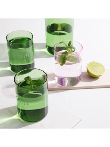 Design Letters Glas "Smile" in Grün - 350 ml