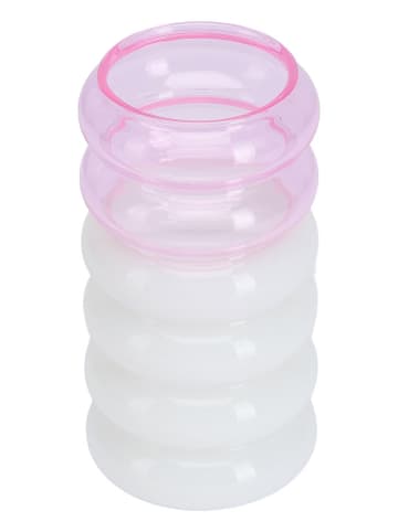 Design Letters 2-in-1 vaas "Bubble" lichtroze/wit - (H)13,5 cm