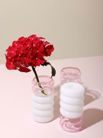 Design Letters Wazon 2w1 "Bubble" w kolorze jasnoróżowo-białym - wys. 13,5 cm