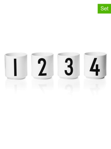 Design Letters 4er-Set: Espressobecher in Weiß/ Schwarz - 50 ml