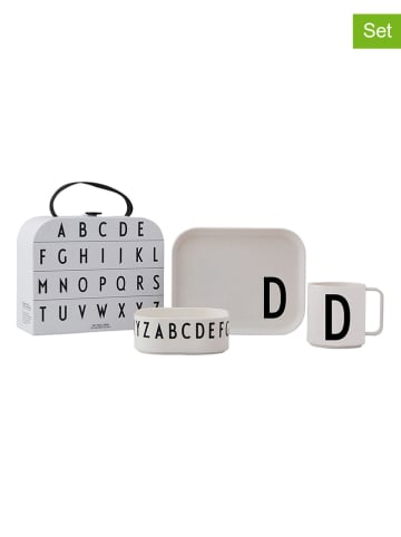 Design Letters 4-delige kinderserviesset "Classics in a suitcase" wit