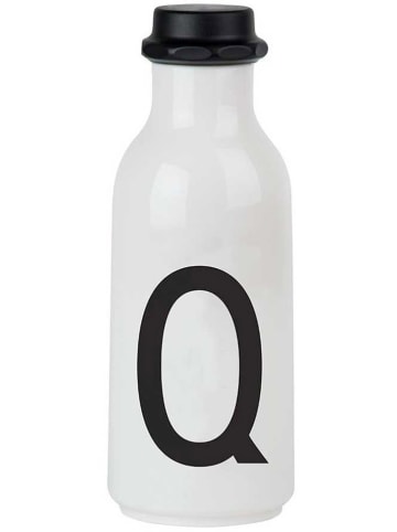 Design Letters Bidon "Q" w kolorze białym - 500 ml