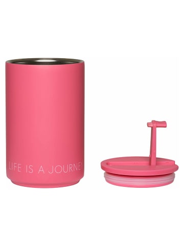Design Letters Kubek termiczny "Life is a journey" w kolorze różowym - 350 ml