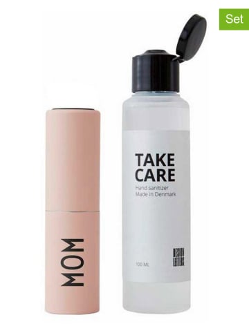Design Letters 2tlg. Handdesinfektion-Set "Mom" in Transparent/ Rosa