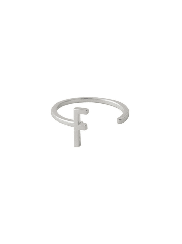 Design Letters Silber-Ring "F"