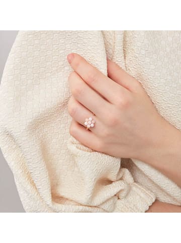 Design Letters Vergulde ring ''My Flower'' met edelstenen