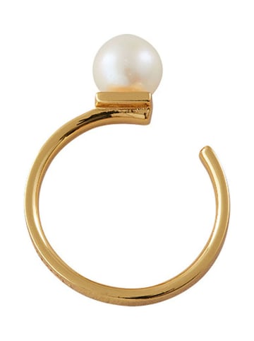 Design Letters Pozłacany pierścionek z perłą