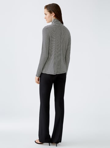 Oui Longsleeve in Schwarz/ Weiß