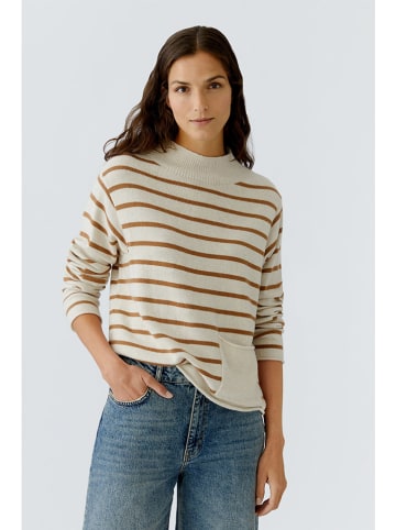Oui Pullover in Camel/ Creme