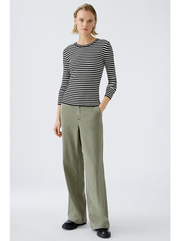 Oui Pullover in Schwarz/ Creme