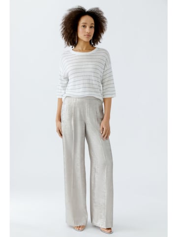 Oui Broek zilverkleurig