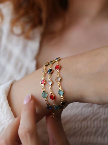 Pierres delicates Vergold. Armkette mit Kristallen