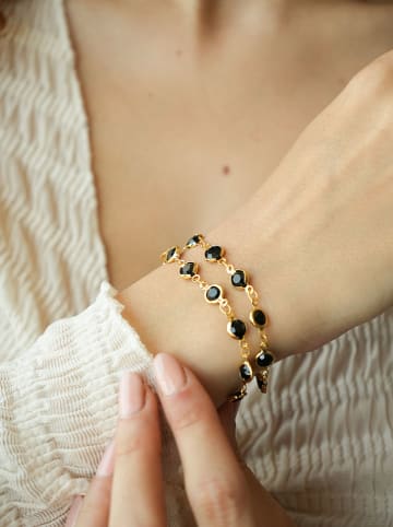 Pierres delicates Vergulde armband met kristallen