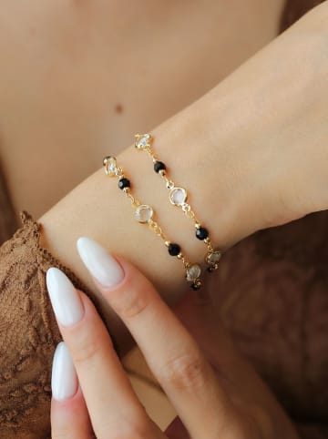 Pierres delicates Vergold. Armkette mit Kristallen