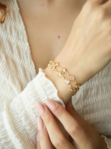 Pierres delicates Vergulde armband met kristallen
