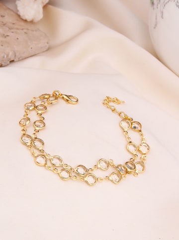 Pierres delicates Vergulde armband met kristallen