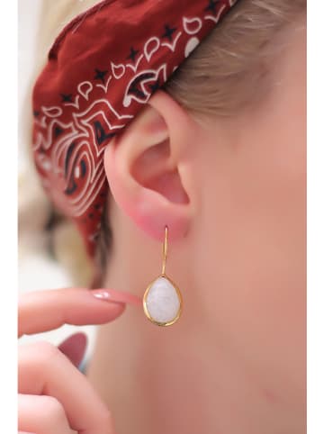 Pierres delicates Vergulde oorhangers met edelstenen