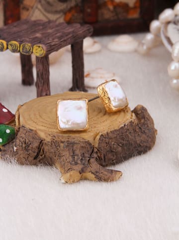 L'Atelier de Gaia Vergulde oorstekers met parels