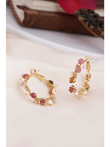 Pierres delicates Perlen-Creolen in Weiß