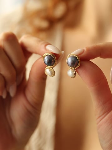 Pierres delicates Vergold. Ohrstecker mit Perlen und Perlmutt