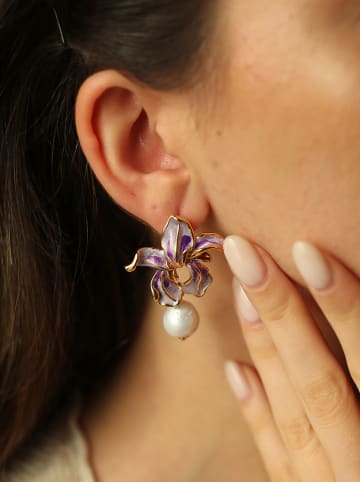 Pierres delicates Vergulde oorstekers met parels