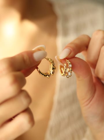 Pierres delicates Vergold. Halbcreolen mit Perlen