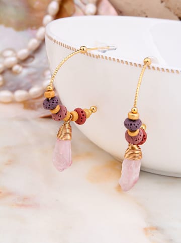 Pierres delicates Vergold. Halbcreolen mit Perlen und Edelsteinen