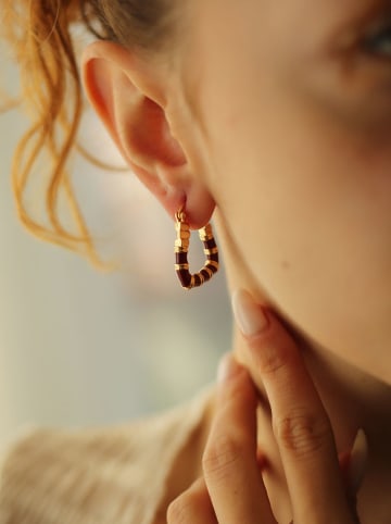 Pierres delicates Vergold. Creolen mit Perlmutt