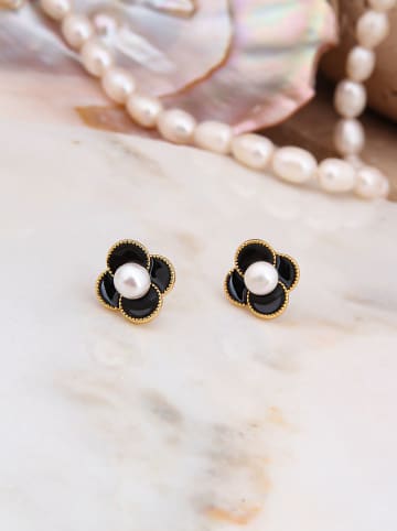 Pierres delicates Vergulde oorstekers met parels