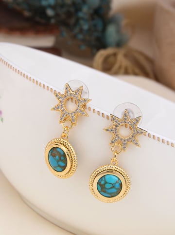 Pierres delicates Vergulde oorstekers met edelstenen