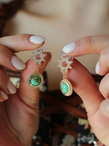 Pierres delicates Vergulde oorstekers met edelstenen