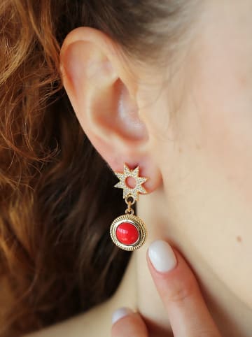 Pierres delicates Vergulde oorstekers met edelstenen