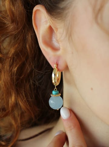 Pierres delicates Vergold. Creolen mit Edelsteinen