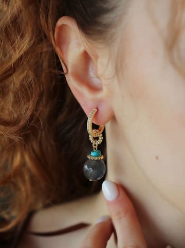 Pierres delicates Vergulde creolen met edelstenen