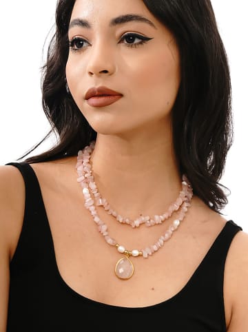 Pierres delicates Vergold. Halskette mit Schmuckelementen - (L)50 cm