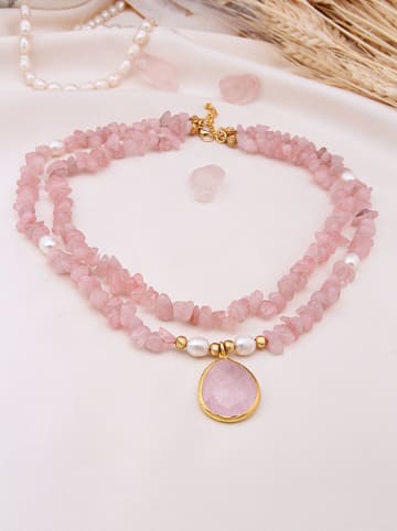 Pierres delicates Vergulde ketting met sierelementen - (L)50 cm