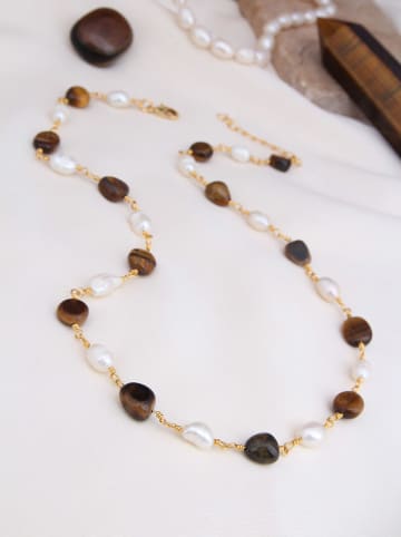 Pierres delicates Vergulde ketting met edelstenen - (L)43 cm