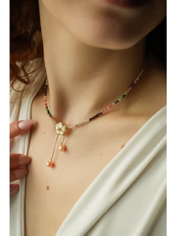 Pierres delicates Vergulde ketting met edelsteen - (L)50 cm