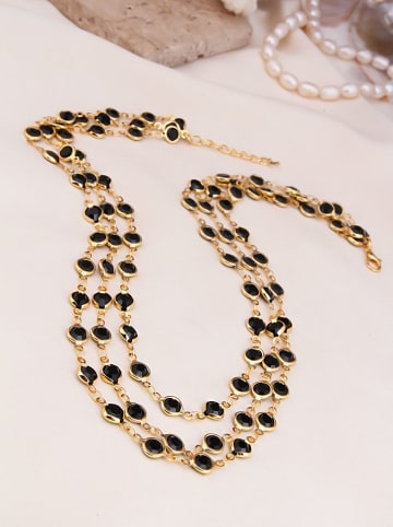 L'Atelier de Gaia Pozłacany naszyjnik z kryształami - dł. 48 cm