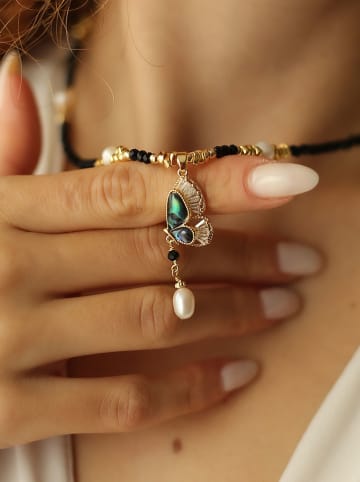 Pierres delicates Vergold. Halskette mit Schmuckelementen - (L)50 cm