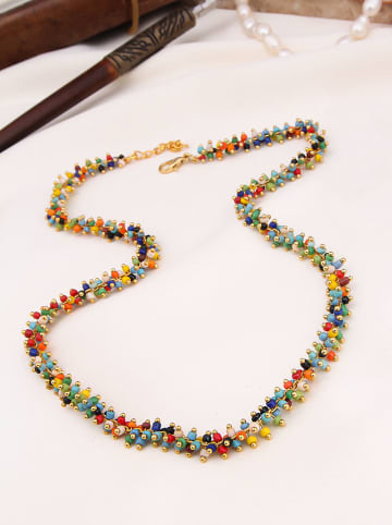 Pierres delicates Vergold. Halskette mit Schmuckelementen - (L)45 cm