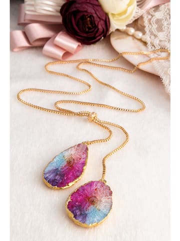 Pierres delicates Vergold. Halskette mit Schmuckelementen - (L)60 cm