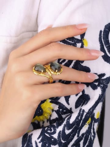 L'Atelier de Gaia Vergulde ring met edelstenen